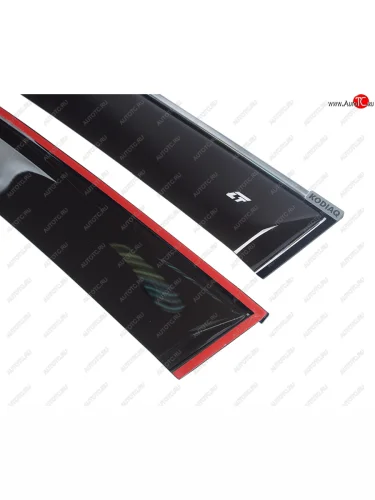 Комплект дефлекторов окон COBRA TUNING ( хромированный молдинг) Skoda Kodiaq 1 NS7 дорестайлинг (2017-2021)