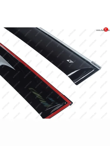 Комплект дефлекторов окон COBRA TUNING (черный глянцевый) Subaru Forester  SK/S14 (2018-2021) дорестайлинг