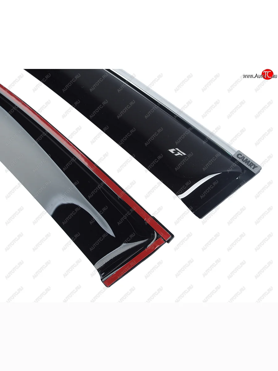 Комплект дефлекторов окон COBRA TUNING Toyota Camry XV40 рестайлинг (2009-2011) (хромированный молдинг)  в Керчи Республика Крым