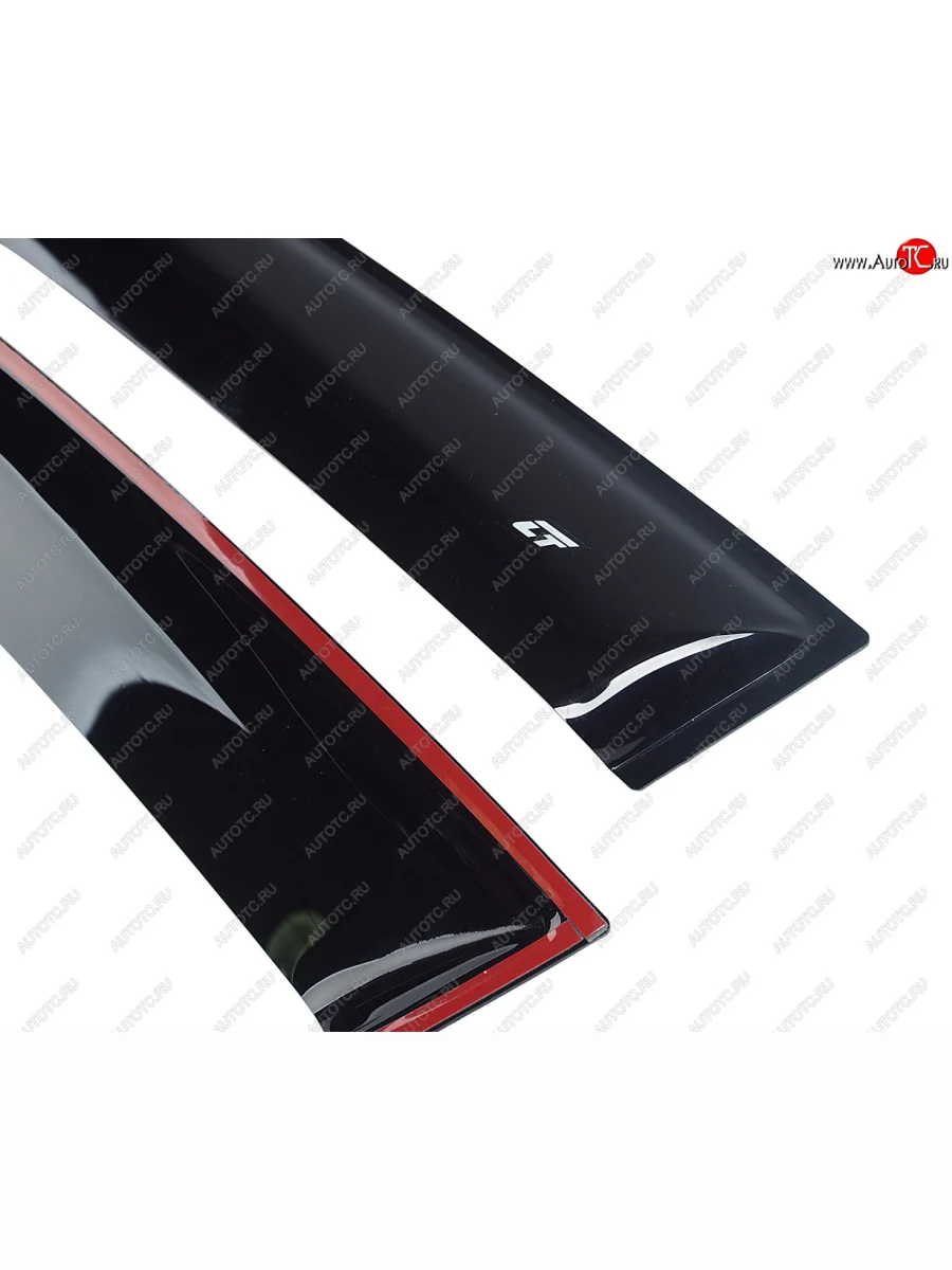 Комплект дефлекторов окон COBRA TUNING Volkswagen Polo Mk5 6R,6C,61 хэтчбек 5 дв. дорестайлинг (2009-2015) (черный глянцевый)  в Перми Пермском крае