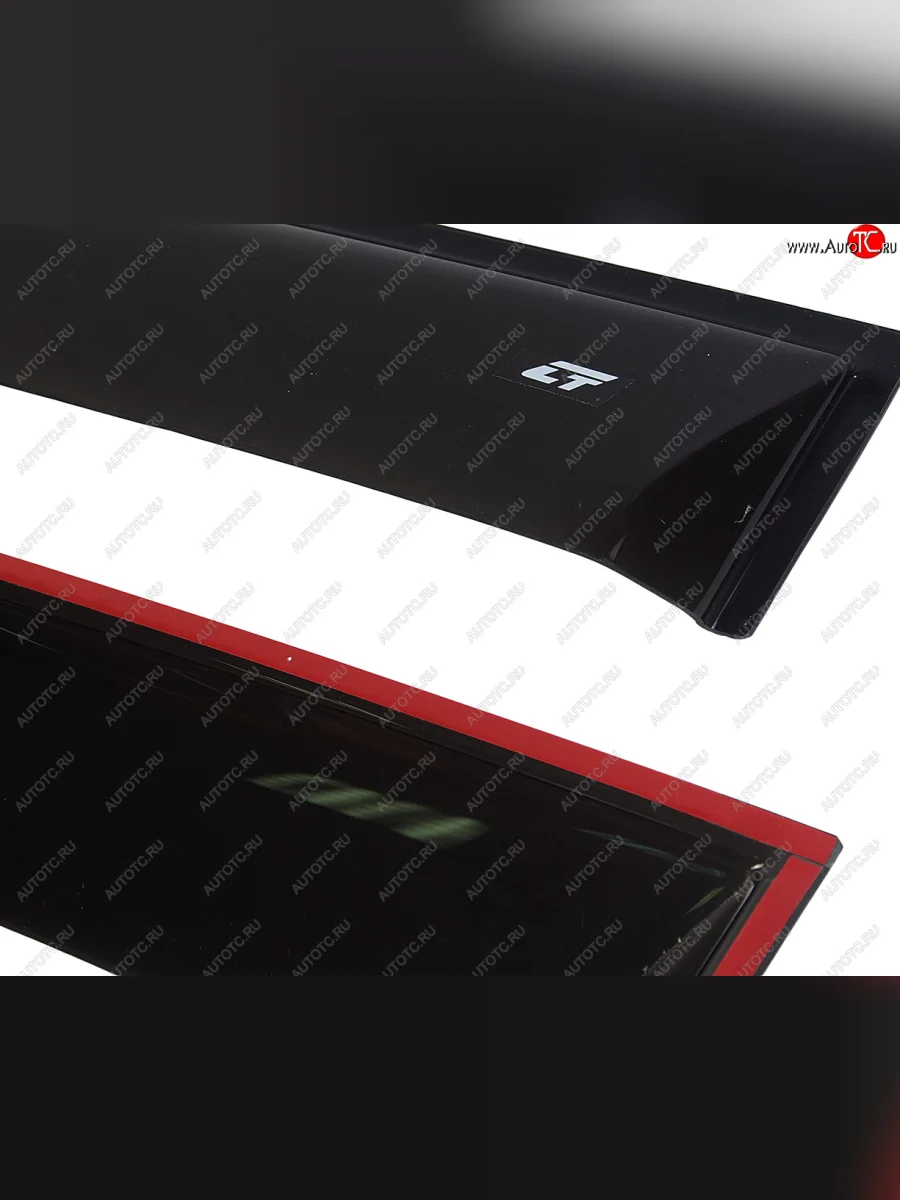 Комплект дефлекторов окон COBRA TUNING Лада ВАЗ Калина 1119 хэтчбек (2004-2013) (черный глянцевый)  в Перми Пермском крае