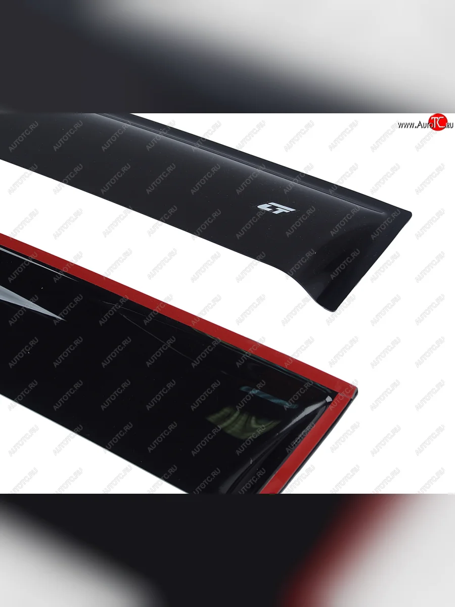 Комплект дефлекторов окон COBRA TUNING Лада ВАЗ 2110 седан (1995-2007) (черный глянцевый)  в Керчи Республика Крым