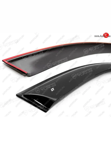 Комплект дефлекторов окон (широкий) COBRA TUNING (черный глянцевый) ГАЗ ГАЗель Next A62,А65 автобус (2016-2025)