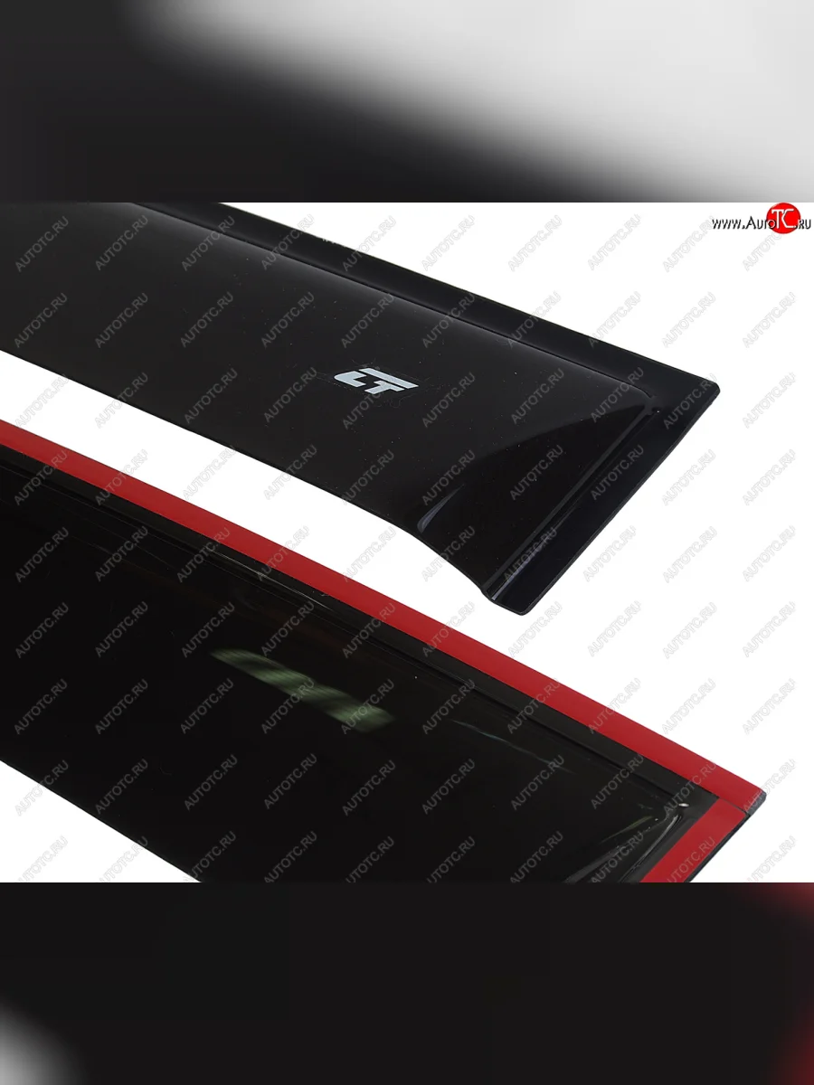 Комплект дефлекторов окон COBRA TUNING Лада ВАЗ Веста 2180 седан дорестайлинг (2015-2023) (черный глянцевый)  в Самаре Самарской области