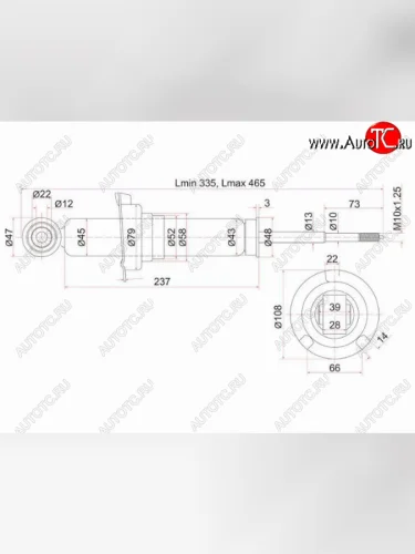Стойка задняя LH-RH SAT Honda Civic FD седан дорестайлинг (2005-2008)