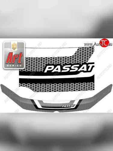 Дефлектор капота CA-Plastic (Серия Art графит) Volkswagen Passat B7 седан (2010-2015)