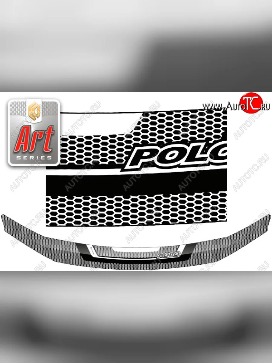 Дефлектор капота CA-Plastic Volkswagen Polo Mk6 лифтбек (2020-2022) (Серия Art графит)  в Самаре Самарской области