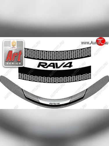 Дефлектор капота CA-Plastic (Серия Art графит) Toyota RAV4 XA40 5 дв. дорестайлинг (2012-2015)