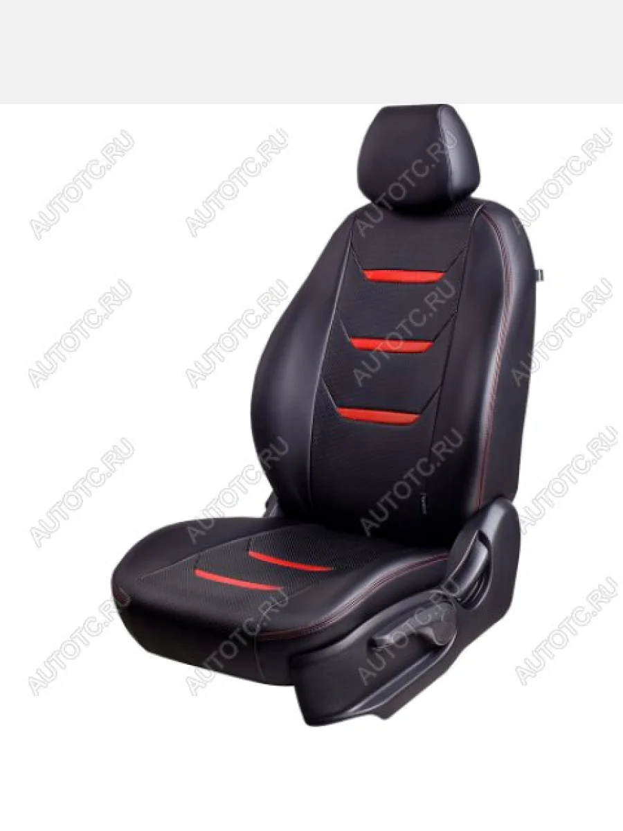  Комплект чехлов для сидений (РЗС 60/40 2П+1Г Орегон) ТУРИН-2 Lord Autofashion  Renault Duster (2015-2021) HS (черный, вставка черная+красная, строчка красная)  в Самаре Самарской области