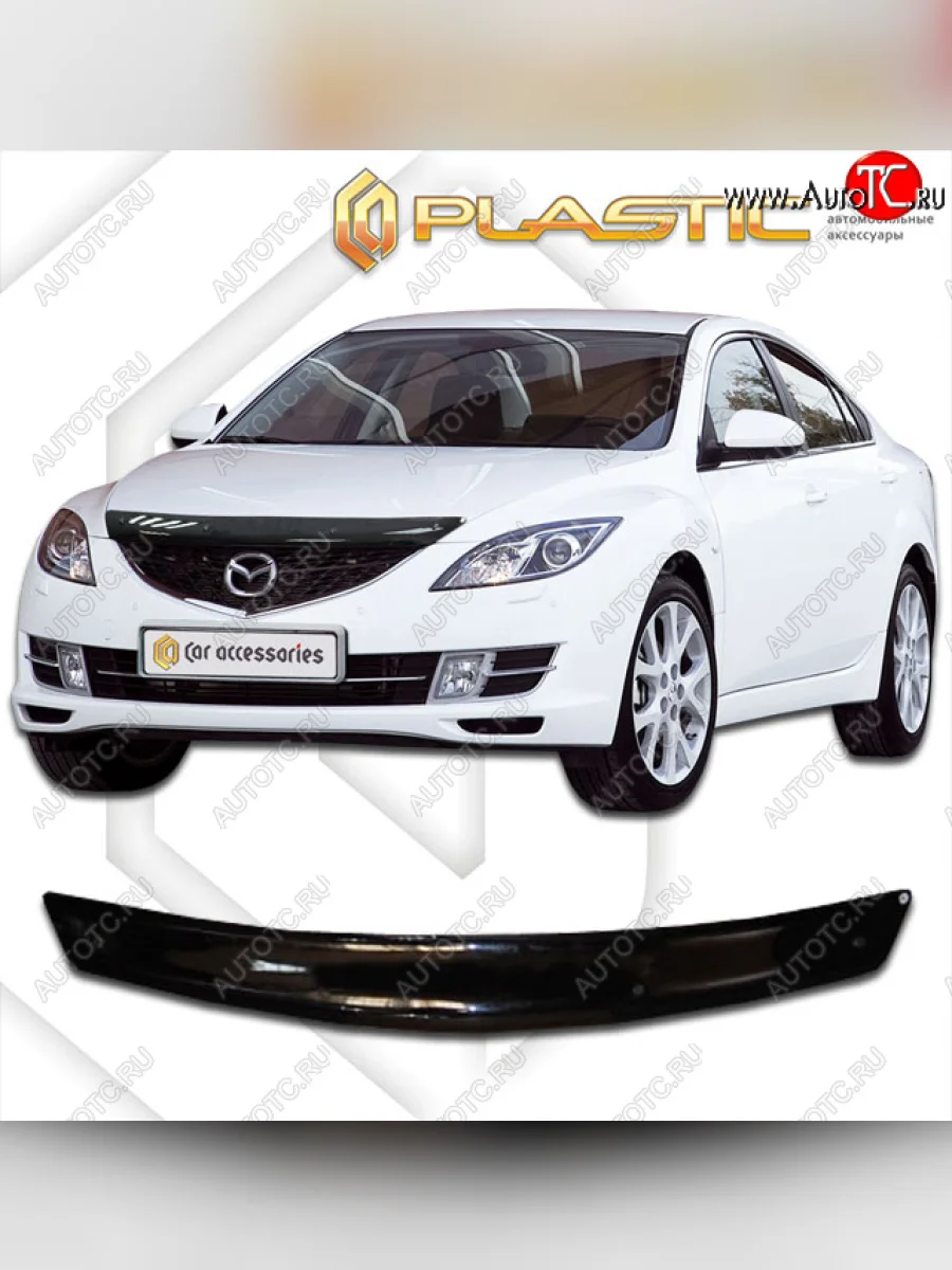 Дефлектор капота (седан) CA-Plastic Mazda Atenza (2007-2012) (Classic черный)  в Керчи Республика Крым