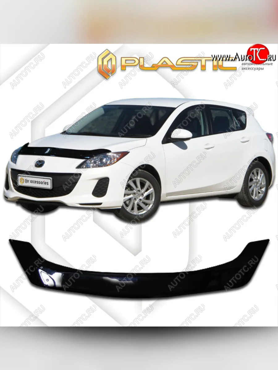 Дефлектор капота CA-Plastic Mazda 3/Axela BL дорестайлинг, хэтчбэк 5 дв. (2009-2011) (Classic черный)  в Перми Пермском крае