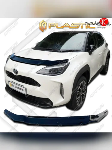Дефлектор капота CA-Plastic (Classic черный) Toyota Yaris XP210 хэтчбэк 5 дв. дорестайлинг (2020-2025)