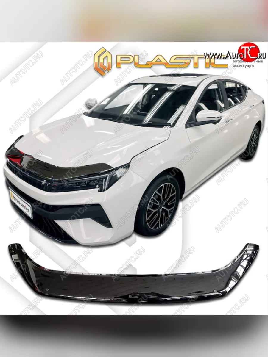 Дефлектор капота CA-Plastic Москвич 6 лифтбэк (2023-2025) (Classic черный)  в Керчи Республика Крым