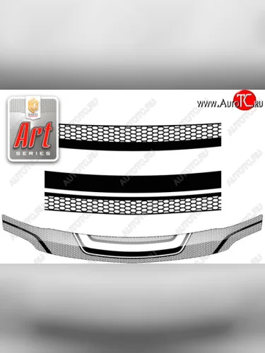 Дефлектор капота CA-Plastic (Серия Art белая) Renault Logan 1 дорестайлинг (2004-2010)