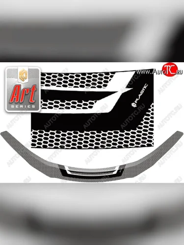 Дефлектор капота CA-Plastic (Серия Art серебро) Honda Vezel RU3, RU4, RU1, RU2 дорестайлинг (2013-2018)