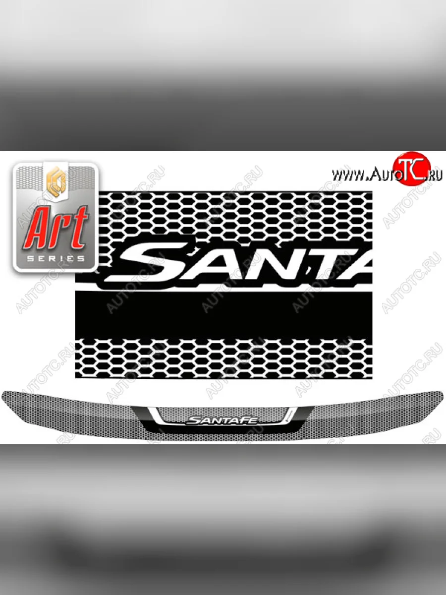Дефлектор капота CA-Plastic Hyundai Santa Fe TM рестайлинг (2020-2022) (Серия Art серебро)  в Керчи Республика Крым