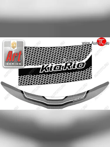Дефлектор капота CA-Plastic (серия Art серебро) KIA Rio 3 QB дорестайлинг седан (2011-2015)