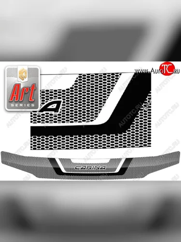 Дефлектор капота CA-Plastic (Серия Art серебро) Toyota Carina  T210 (1998-2001) рестйлинг