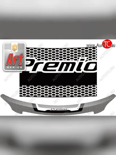Дефлектор капота CA-Plastic (Серия Art серебро) Toyota Premio T260 дорестайлинг (2007-2010)