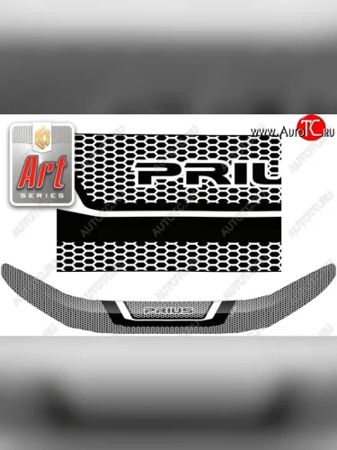 Дефлектор капота (ZVW50, ZVW51, ZVW55) CA-Plastic (Серия Art серебро) Toyota Prius XW50 дорестайлинг (2015-2018)