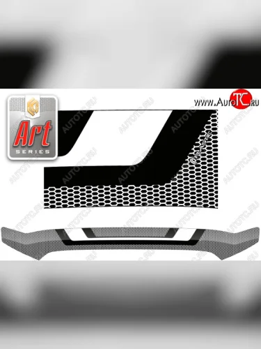 Дефлектор капота CA-Plastic (Серия Art серебро) Toyota Sequoia XK60 дорестайлинг (2007-2017)