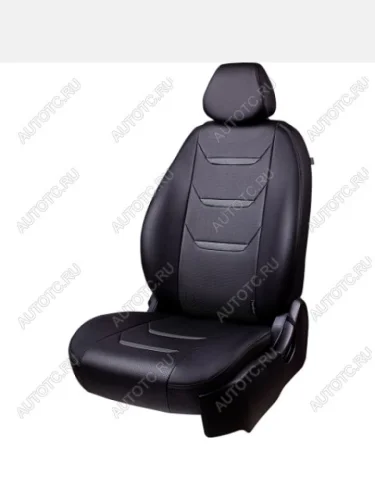 Комплект чехлов для сидений (РЗС 40/60 +подлокот. 3Г Орегон) ТУРИН-2 Lord Autofashion (черный, вставка черная+серая, строчка серая) Skoda Rapid ( NH3,  NH1) (2012-2020), Volkswagen Polo  Mk6 (2020-2022)