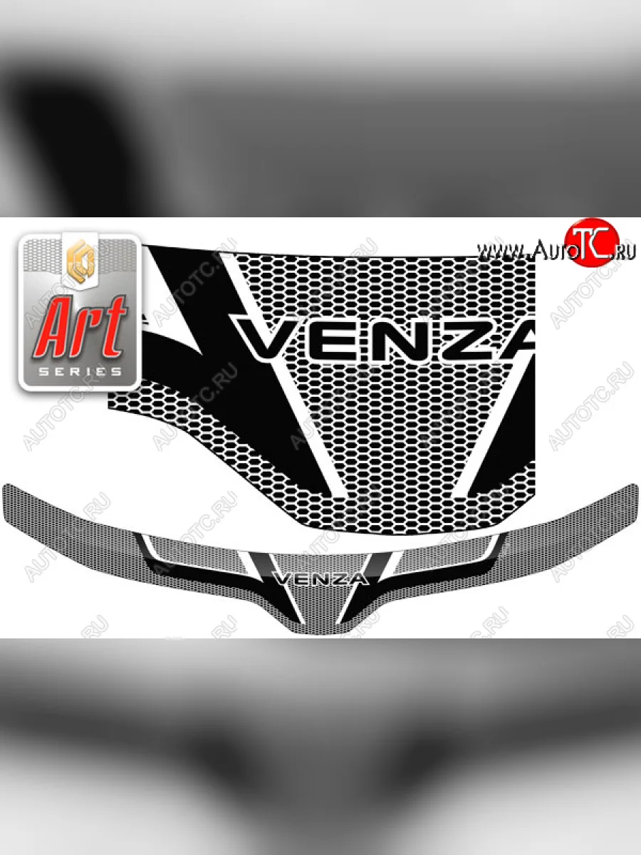 Дефлектор капота CA-Plastic Toyota Venza GV10 рестайлинг (2012-2016) (Серия Art серебро)  в Керчи Республика Крым