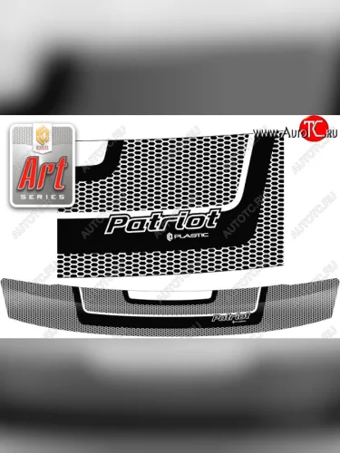 Дефлектор капота CA-Plastic (Серия Art серебро) Уаз Патриот 23632 1 рестайлинг пикап (2014-2016)