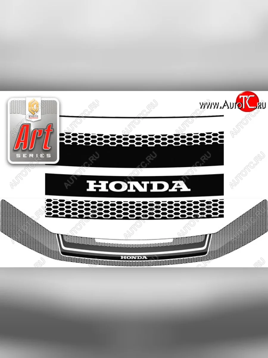 Дефлектор капота CA-Plastic Honda StepWagon RK минивэн дорестайлинг (2009-2012) (Серия Art черная)  в Керчи Республика Крым