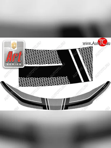 Дефлектор капота CA-Plastic (Серия Art черная) Hyundai Elantra MD рестайлинг (2013-2016)