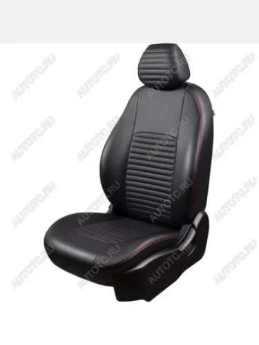 Комплект чехлов для сидений (РЗС 60/40+подлок. 3Г Илана+Орегон) ТУРИН-3 Lord Autofashion (черный, вставка черная, строчка красная) Haval Jolion (2020-2024) дорестайлинг