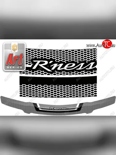 Дефлектор капота CA-Plastic (Серия Art черная) Nissan Rnessa (1997-2001)