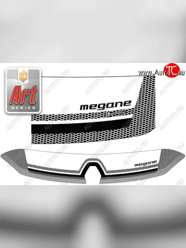 Дефлектор капота CA-Plastic (Серия Art черная) Renault Megane купе 3 дв. дорестайлинг (2008-2012)