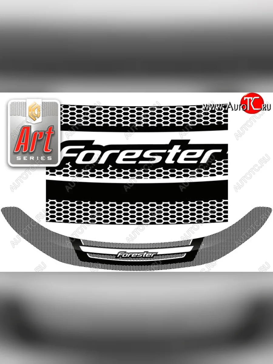 Дефлектор капота CA-Plastic Subaru Forester SH (2008-2013) (Серия Art черная)  в Самаре Самарской области