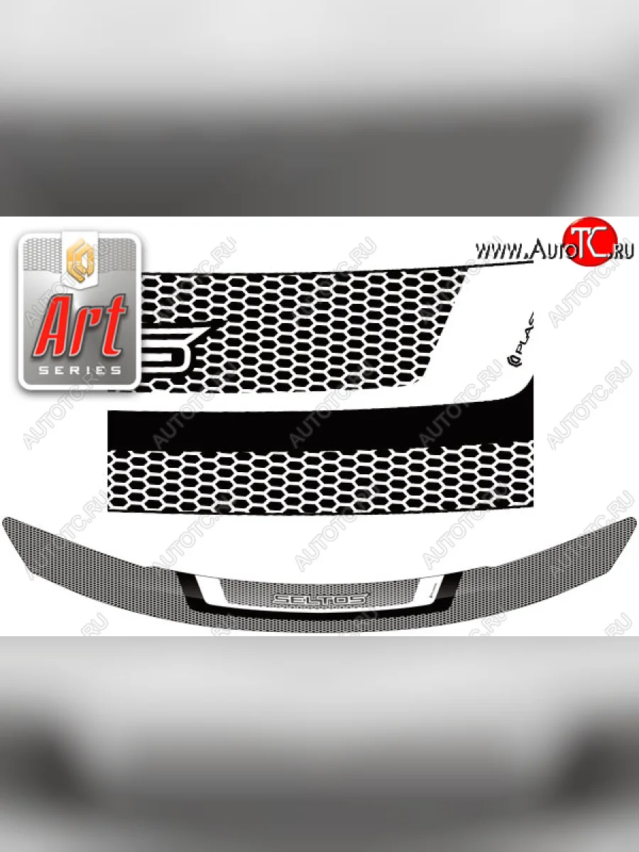 Дефлектор капота CA-Plastic KIA Seltos SP2 дорестайлинг (2019-2022) (Серия Art черная)  в Самаре Самарской области