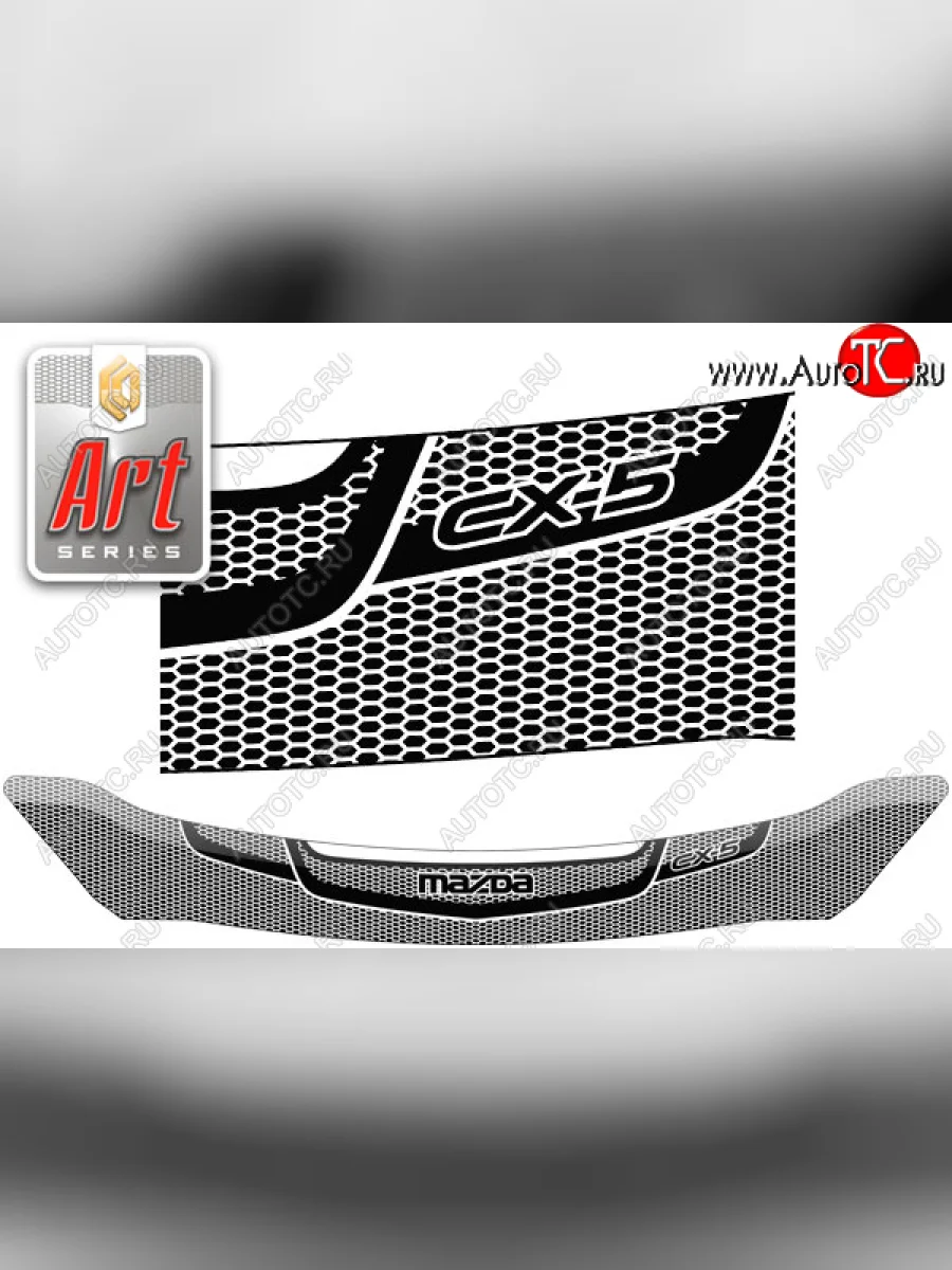 Дефлектор капота CA-Plastic Mazda CX-5 KE рестайлинг (2015-2017) (Серия Art черная)  в Керчи Республика Крым