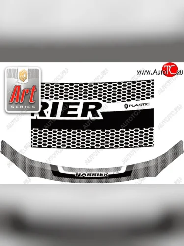 Дефлектор капота CA-Plastic (Серия Art черная) Toyota Harrier XU60 дорестайлинг (2013-2017)