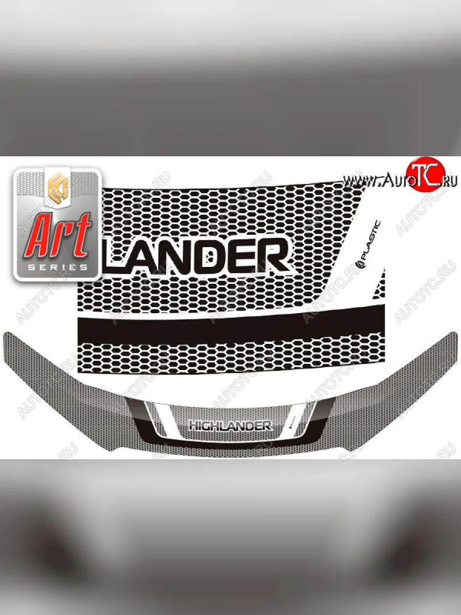 Дефлектор капота CA-Plastic Toyota Highlander XU50 рестайлинг (2016-2020) (Серия Art черная)  в Керчи Республика Крым