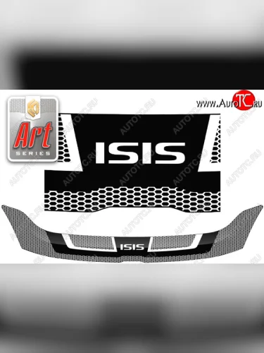 Дефлектор капота CA-Plastic (Серия Art черная) Toyota Isis XM10 2-ой рестайлинг (2009-2017)