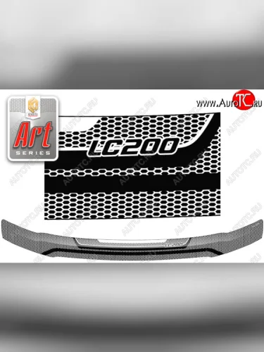 Дефлектор капота CA-Plastic (Серия Art черная) Toyota Land Cruiser 200 дорестайлинг (2007-2012)