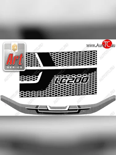 Дефлектор капота CA-Plastic (Серия Art черная) Toyota Land Cruiser 200 2-ой рестайлинг (2015-2021)