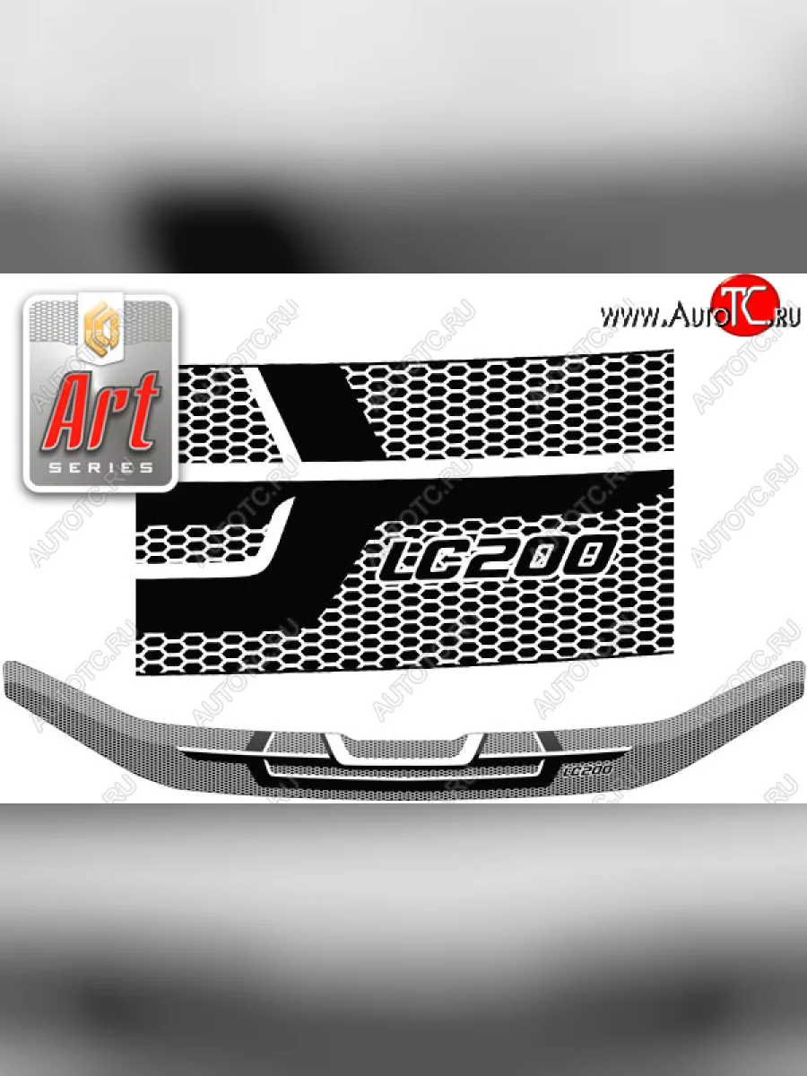 Дефлектор капота CA-Plastic Toyota Land Cruiser 200 2-ой рестайлинг (2015-2021) (Серия Art черная)  в Керчи Республика Крым