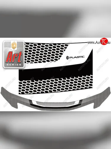 Дефлектор капота CA-Plastic (Серия Art белая) Toyota Alphard H20 рестайлинг (2011-2015)