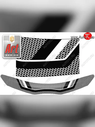 Дефлектор капота CA-Plastic (Серия Art белая) Toyota Vitz  XP130 (2010-2014) хэтчбэк 5 дв. дорестайлинг