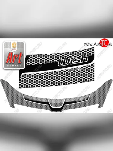Дефлектор капота CA-Plastic (Серия Art черная) Toyota Wish XE10 дорестайлинг (2003-2005)
