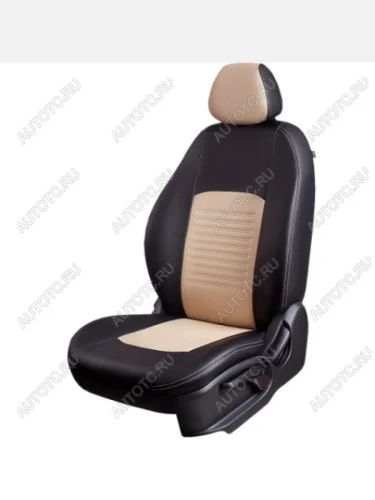 Комплект чехлов для сидений (РЗСиС 60/40 3Г Илана+Орегон ) ТУРИН СТ Lord Autofashion (черный, вставка бежевая, строчка бежевая) Ford EcoSport дорестайлинг (2013-2019)