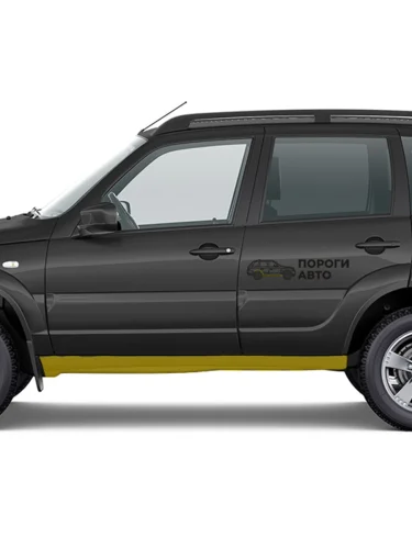 Левый ремонтный порог ПОРОГИ-АВТО  (холоднокатаная сталь 1 мм) Chevrolet Niva  2123 (2002-2020), Лада ВАЗ 2123 (Нива Шевроле) (2002-2021)