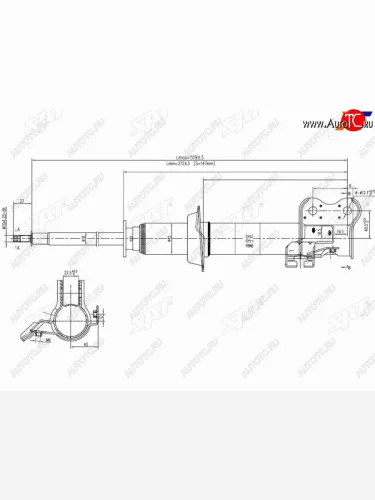Стойка передняя LH SAT Nissan March  K11 (1997-2003) хэтчбэк 5 дв. 2-ой рестайлинг
