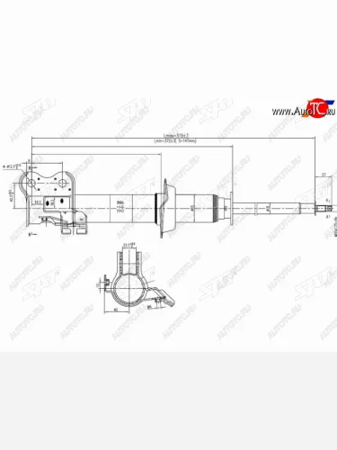 Стойка передняя RH SAT Nissan Cube 1 (1998-2002)