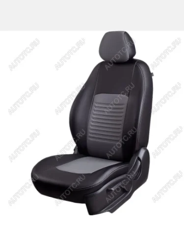Комплект чехлов для сидений (РЗС 60/40 3П Илана+Орегон) ТУРИН СТ Lord Autofashion (черный, вставка серая, строчка серая) Nissan Tiida 1 C11 седан рестайлинг (2010-2014)